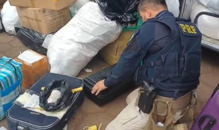 PRF encontra ossada e cinzas humanas em mala durante fiscalização na BR-020